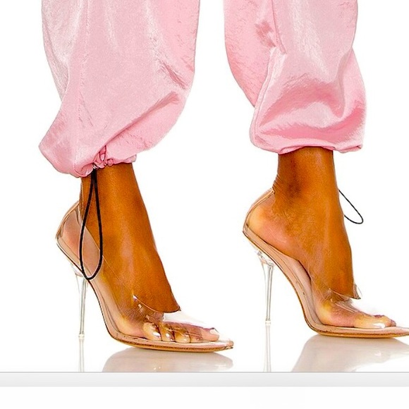 STUNNING & COMFY NWT Drawstring Satin Cargo Jogger Pant Pink Sz M - Picture 5 of 10